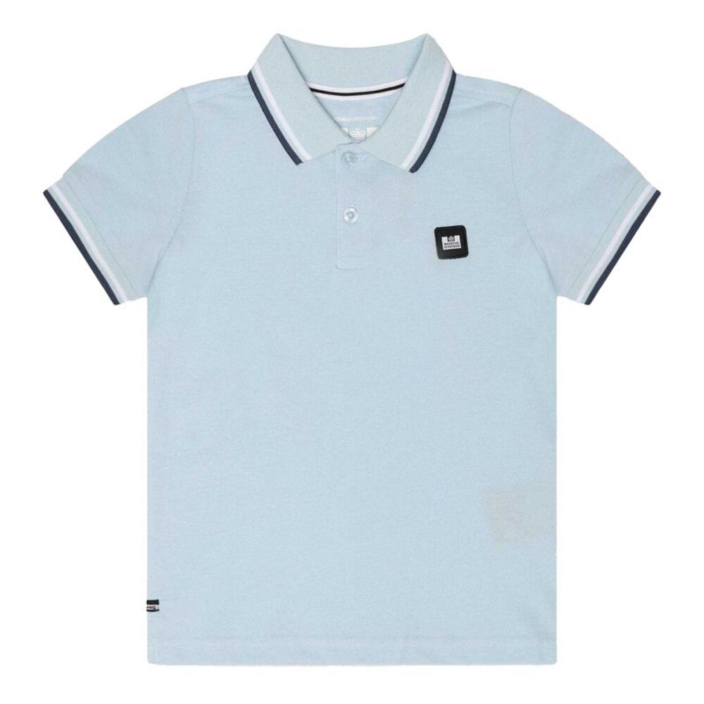 Weekend Offender Childrens/Kids Amorite Tipped Cotton Polo Shirt / Cloud